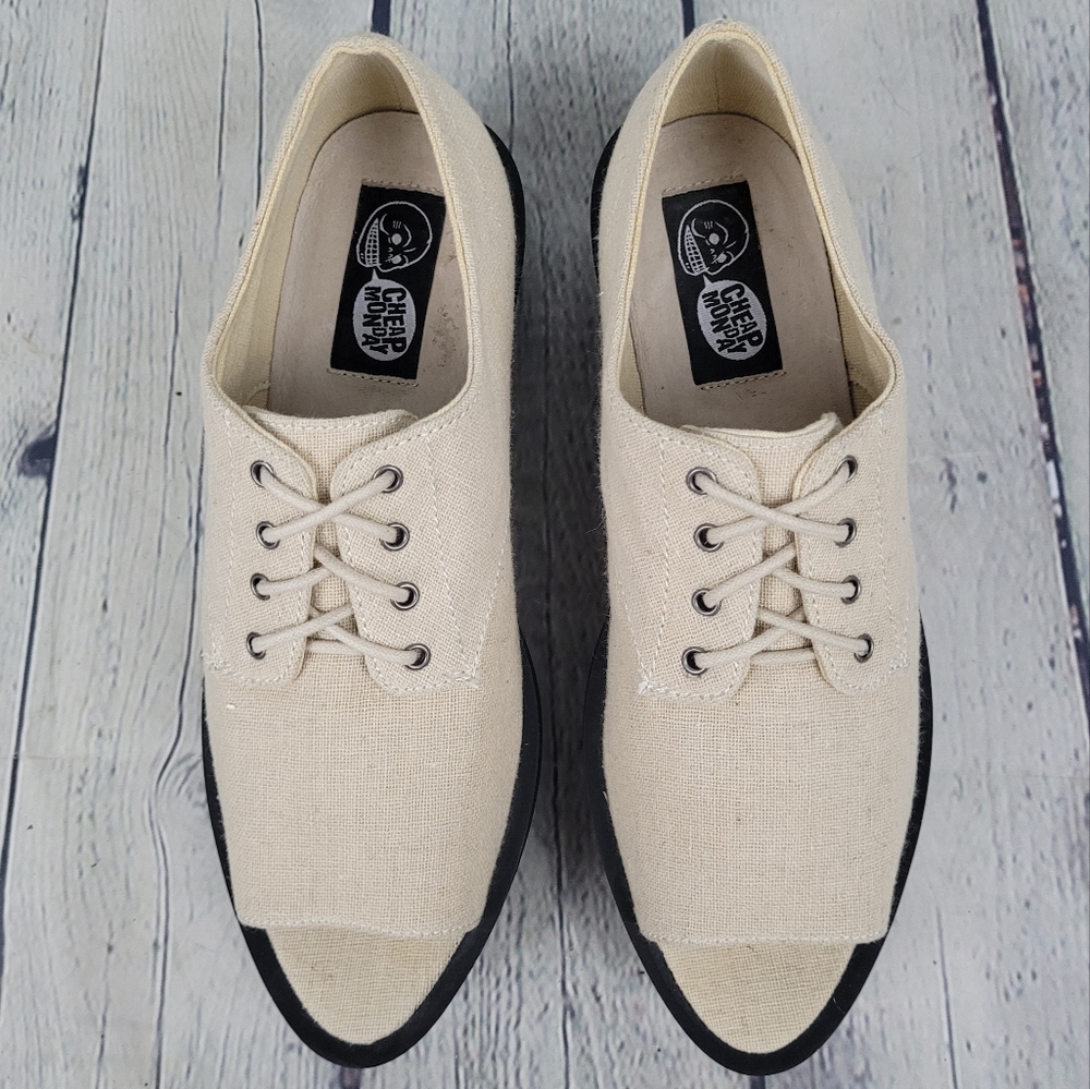 CHEAP MONDAY | lace-up peep toe platform low top shoes - Picture 4 of 9